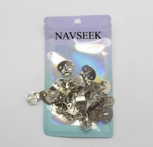 NAVSEEK 20 Pcs Metal Flat Blank Shoe Clips Metal Pegs